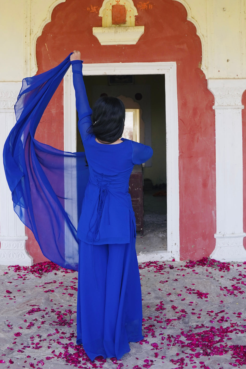 Naina Blue Sharara Suit With Dupatta