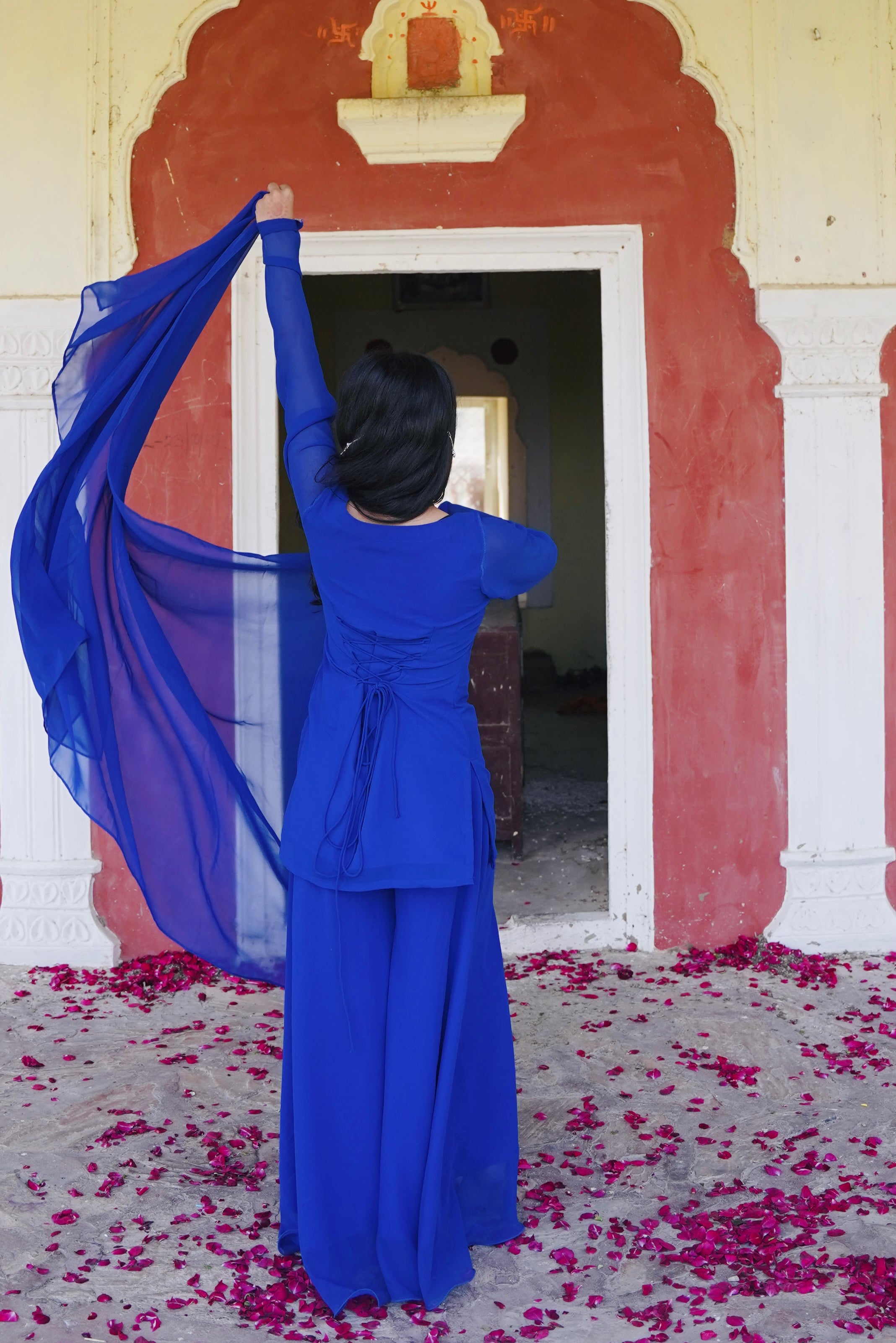 Naina Blue Sharara Suit With Dupatta