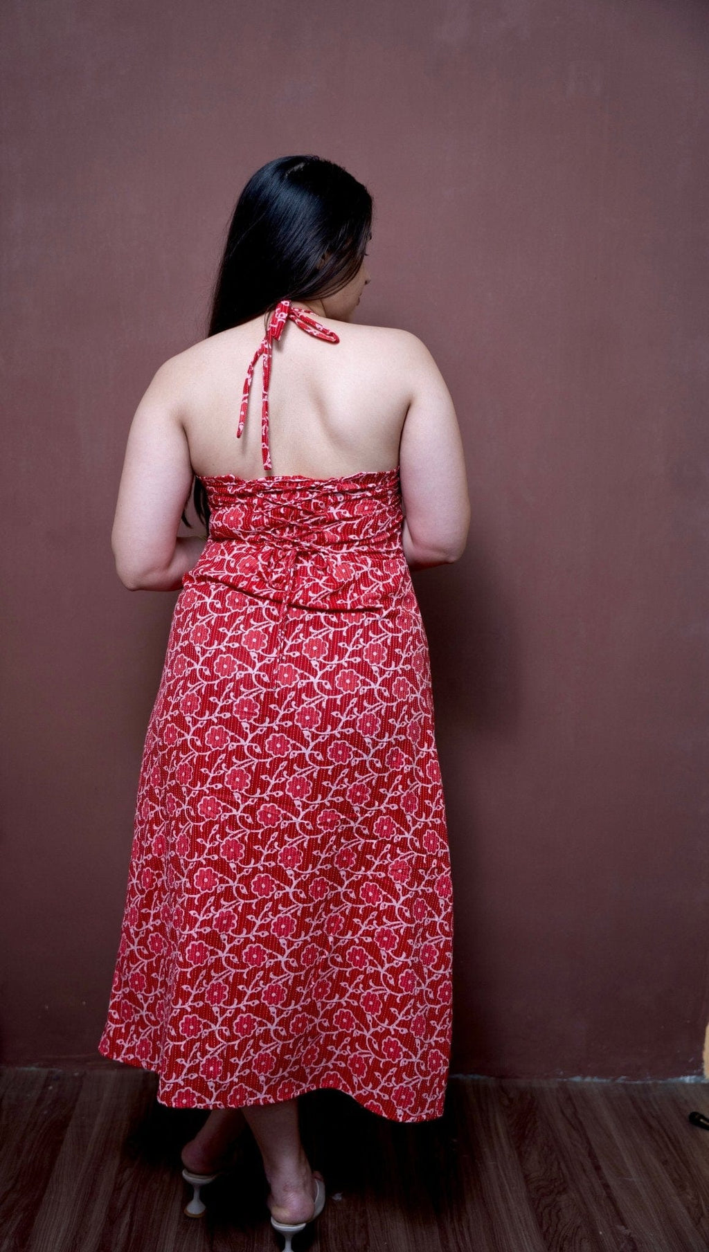 ⁠Rosé Neck - tie - Dress - Muskan Sharma