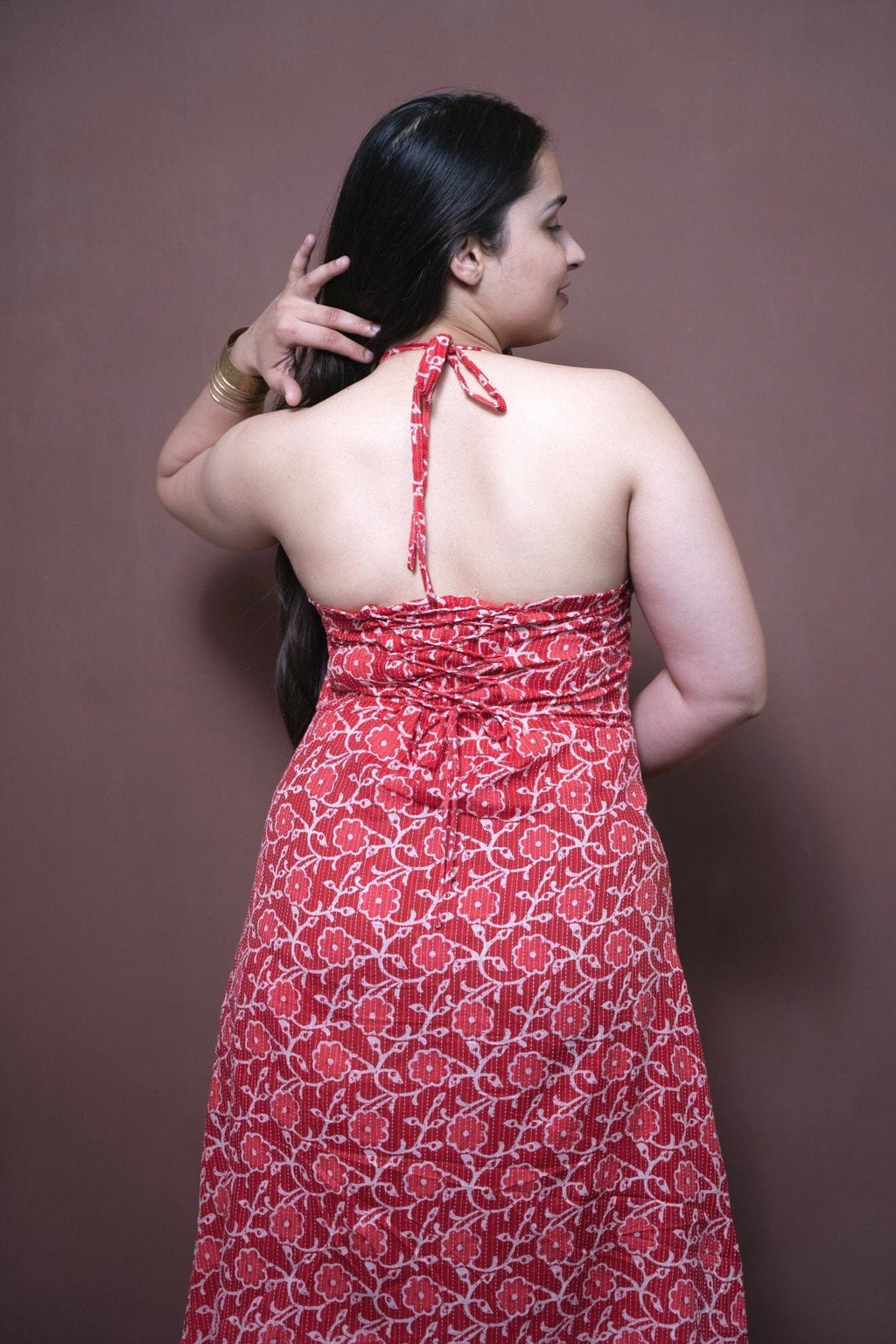 ⁠Rosé Neck - tie - Dress - Muskan Sharma