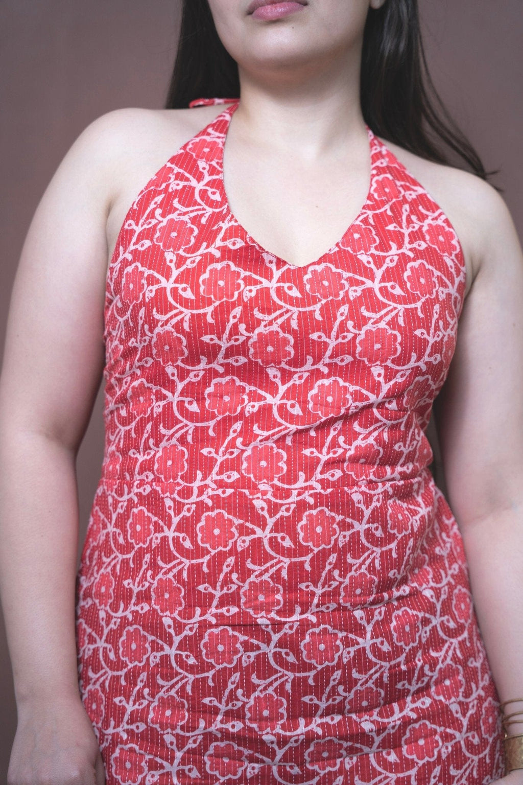 ⁠Rosé Neck - tie - Dress - Muskan Sharma